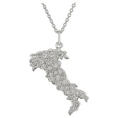 Platinum Diamond Italy Pendant Necklace