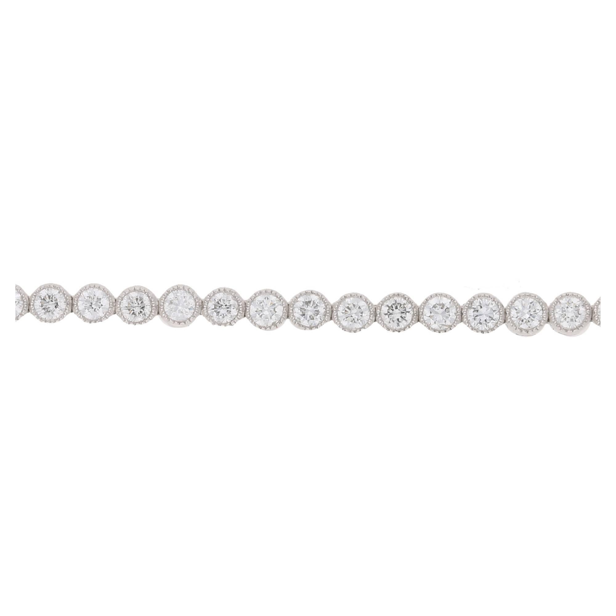 Platinum Diamond Line Bracelet In Excellent Condition In London, GB