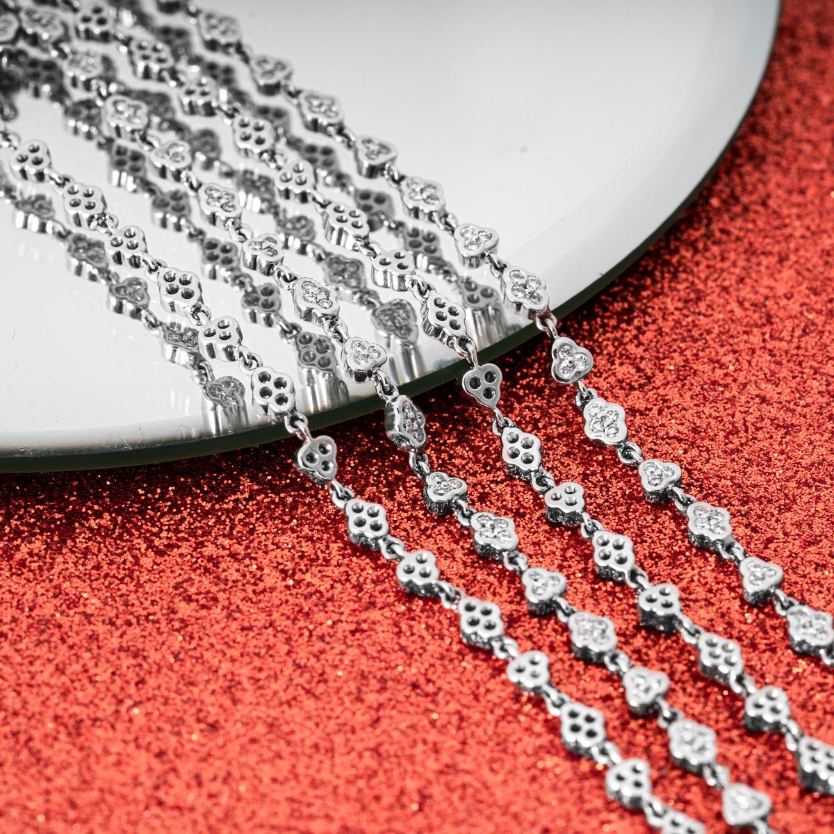 Platinum Diamond Long Chain Necklace 3.27ct TDW 1