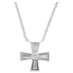Platinum Diamond Maltese Cross Pendant