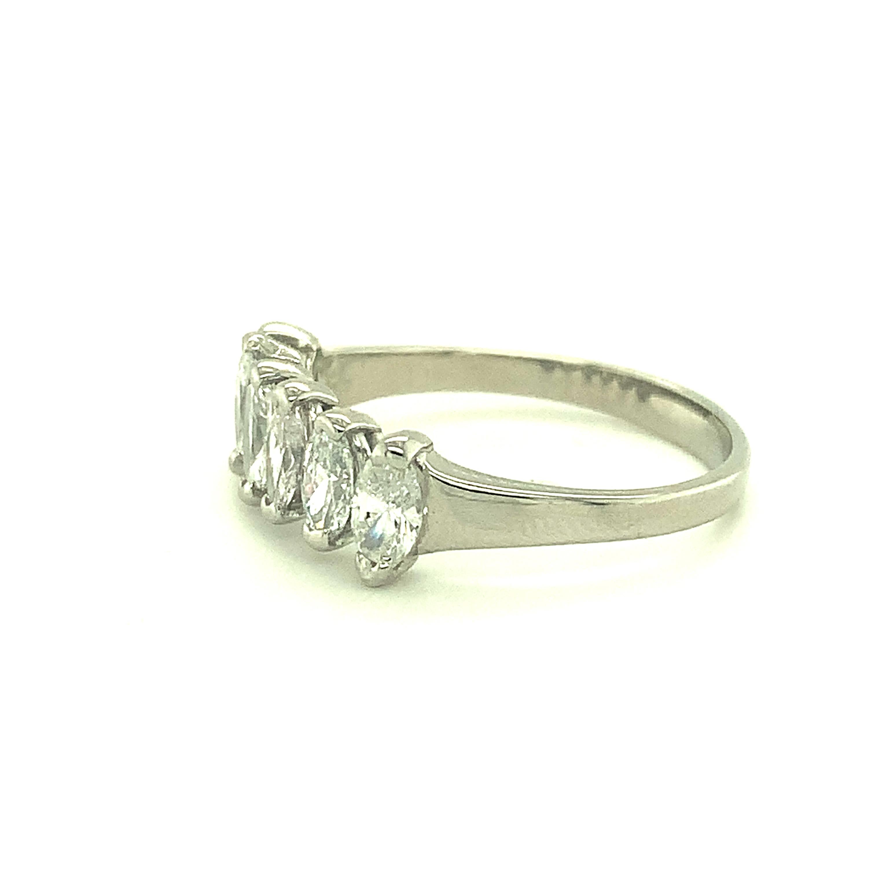 Marquise-Ehering, Platin und Diamant Damen