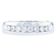 Platinum Diamond Men's Wedding Band, Round Brilliant Cut .50 Carat Channel Set