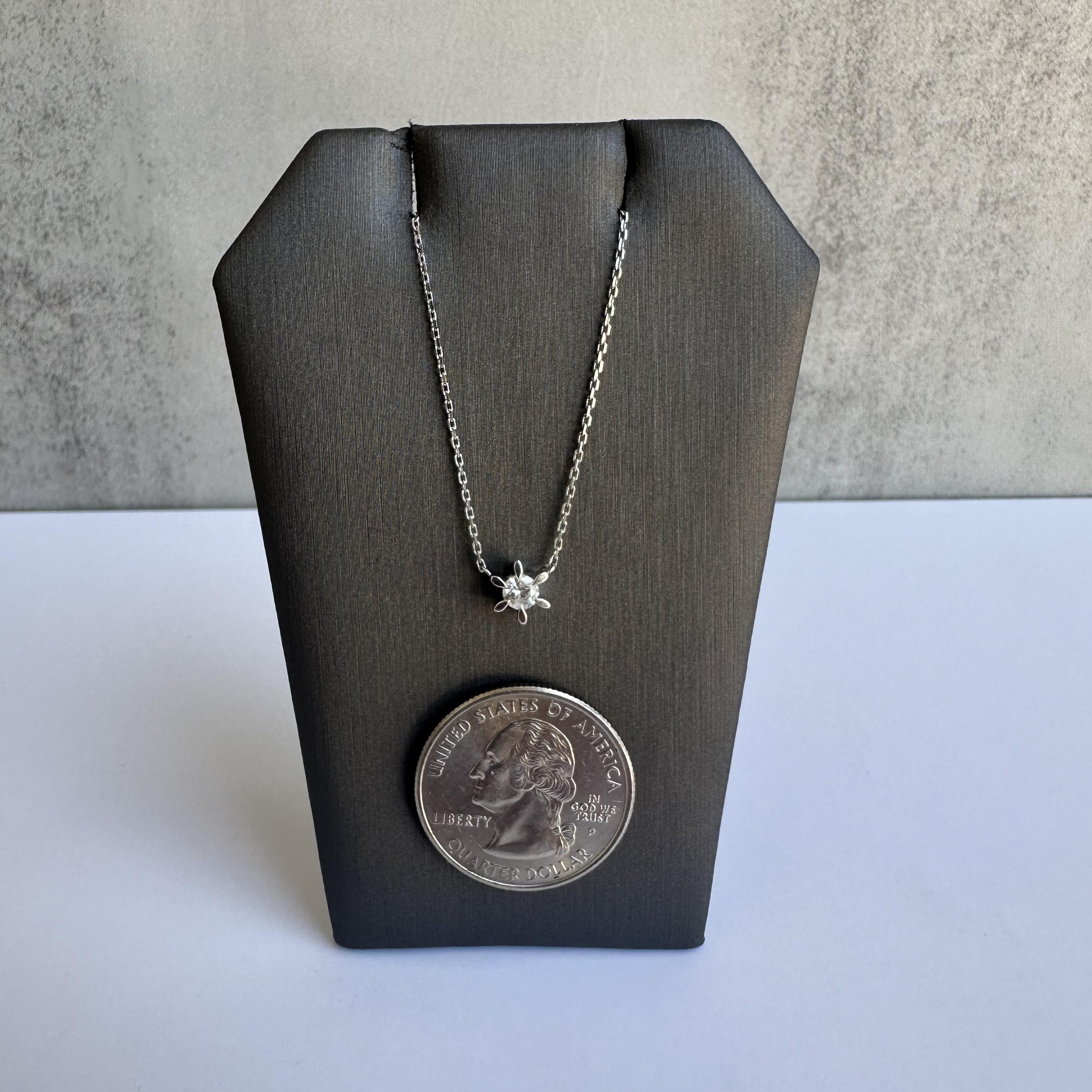 Taglio rotondo Collana di diamanti in platino - 0,20ctw GH SI Diamonds, 14,75-16