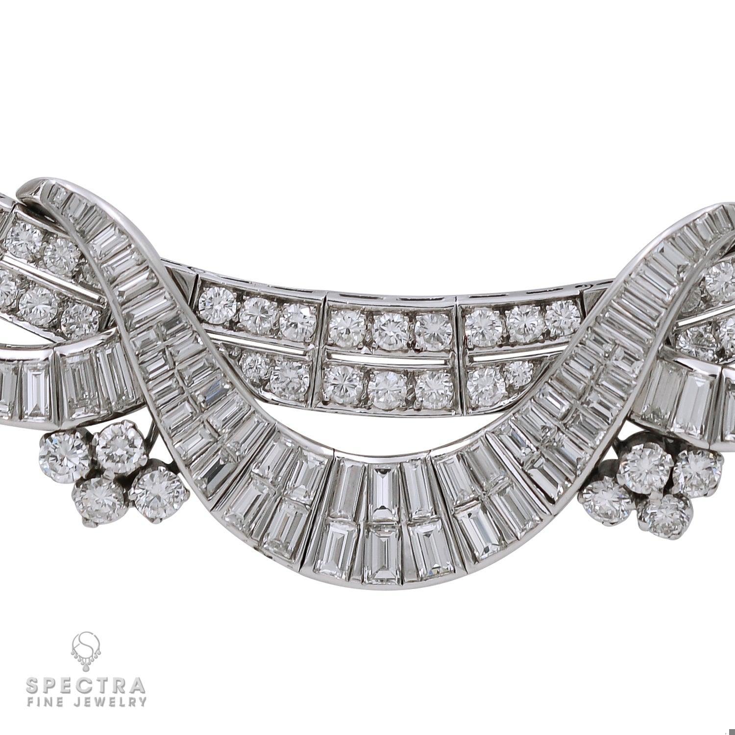 Contemporary Platinum Diamond Necklace, 1950s For Sale
