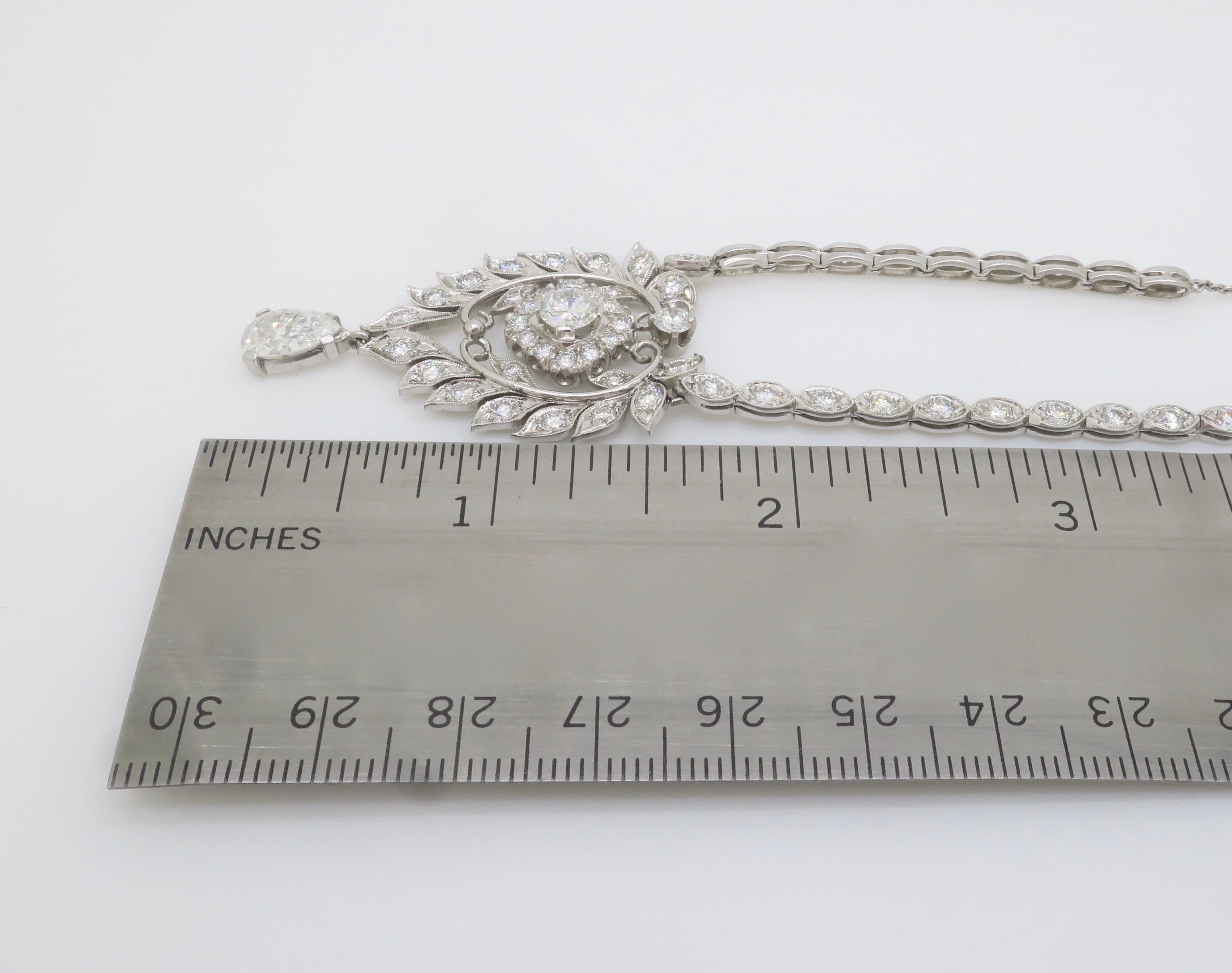 Collana di diamanti in platino con 4,23 carati di diamanti, certificati dall'IGI in vendita 9