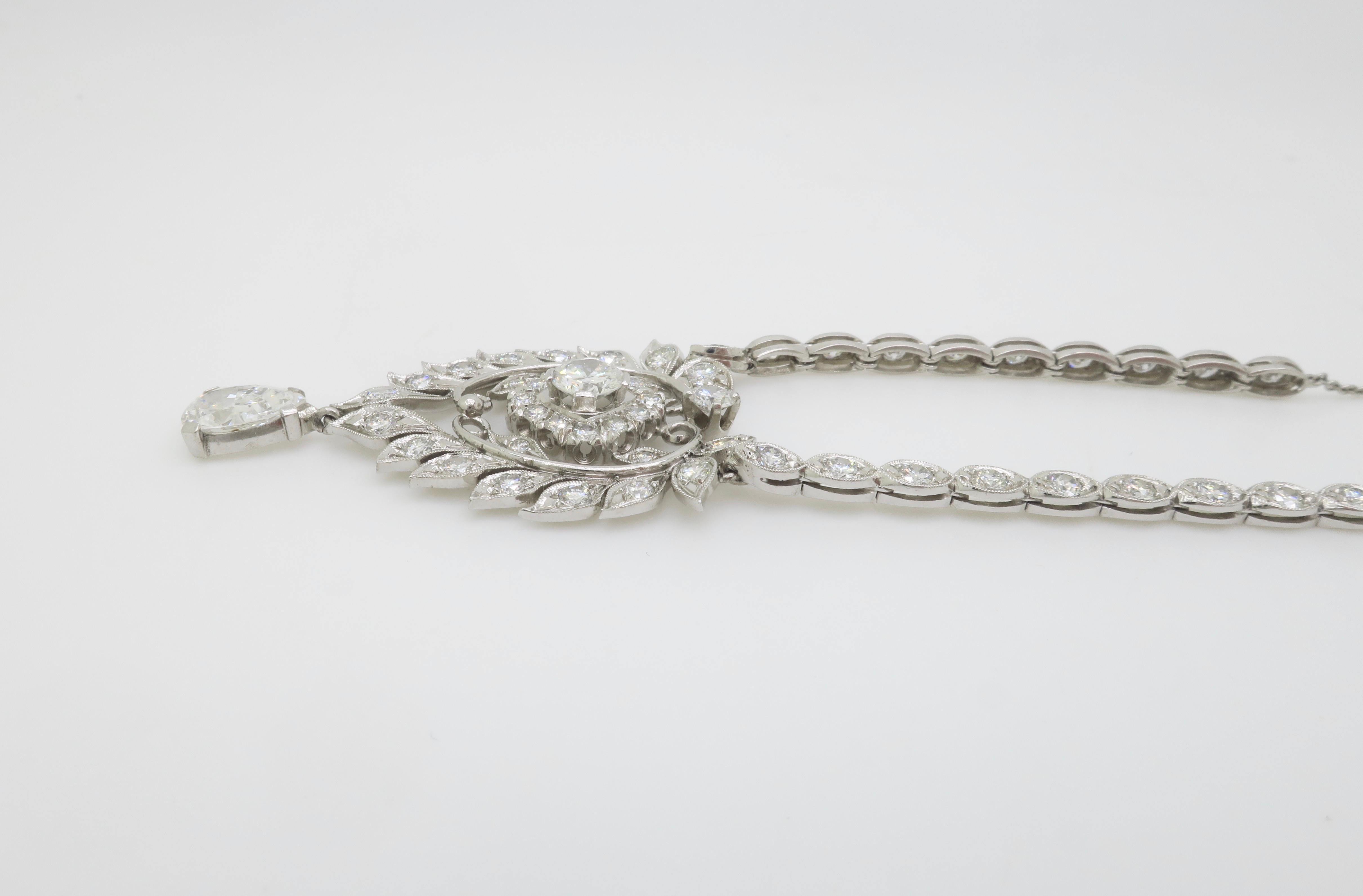 Collana di diamanti in platino con 4,23 carati di diamanti, certificati dall'IGI in vendita 10
