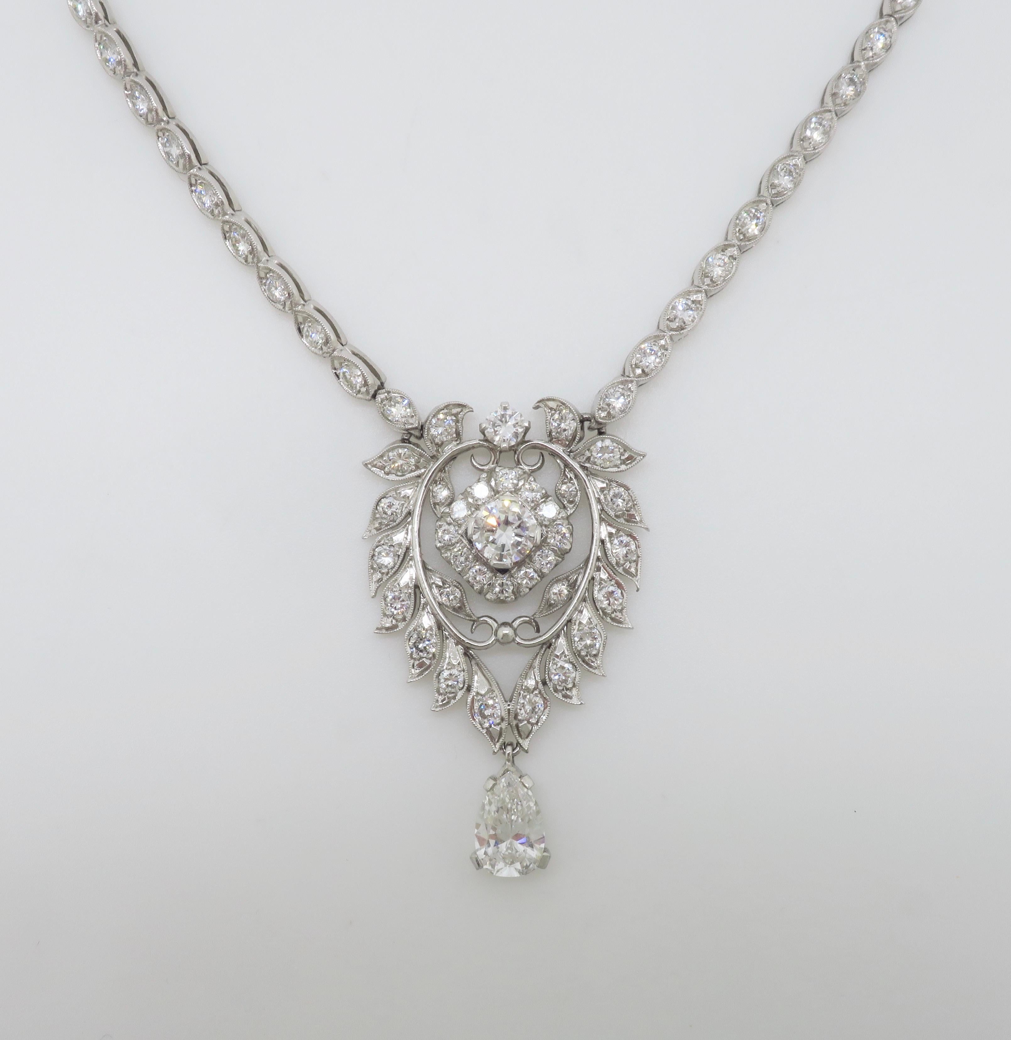 Collana di diamanti in platino con 4,23 carati di diamanti, certificati dall'IGI in vendita 3