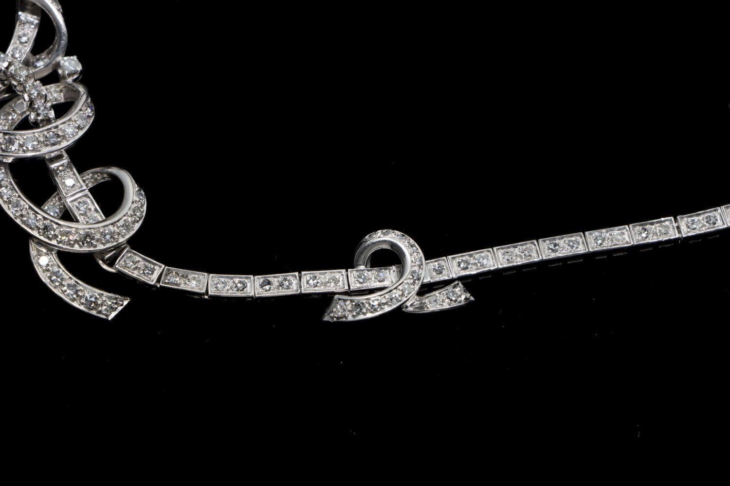 Platinum Diamond Necklace For Sale 6