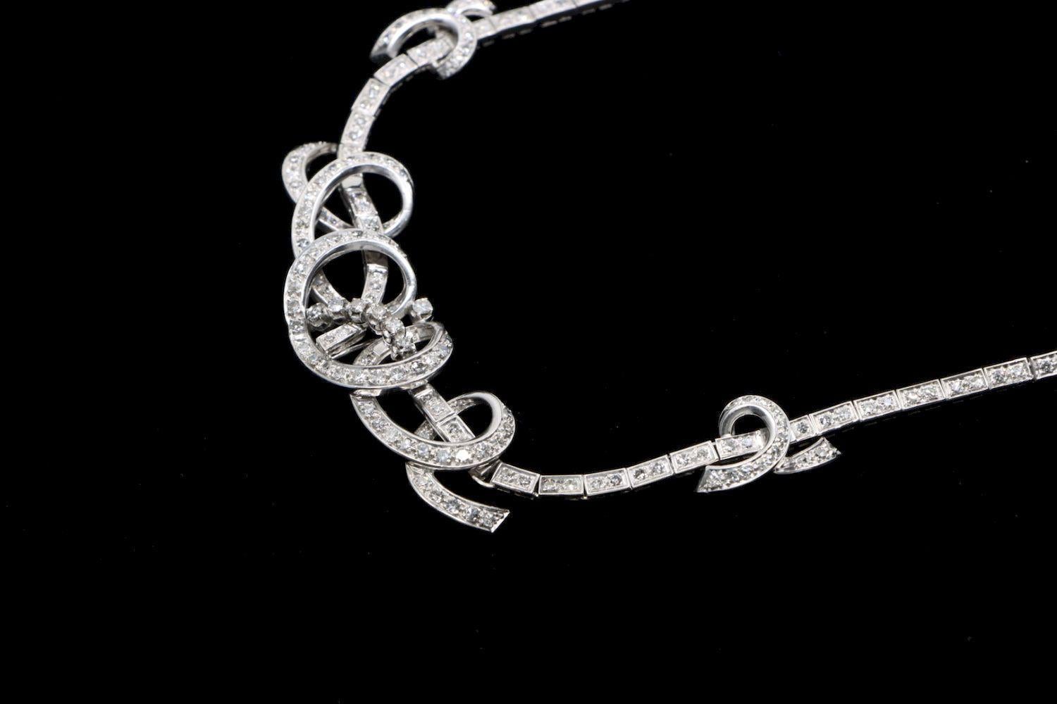 Platinum Diamond Necklace For Sale 1