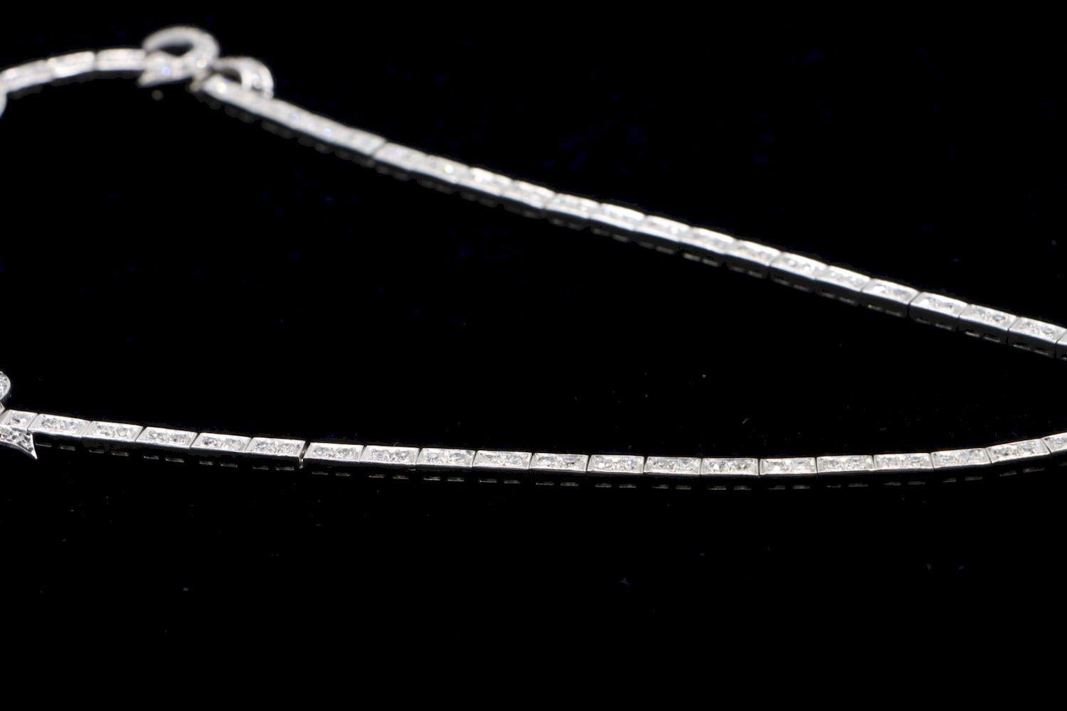 Platinum Diamond Necklace For Sale 3