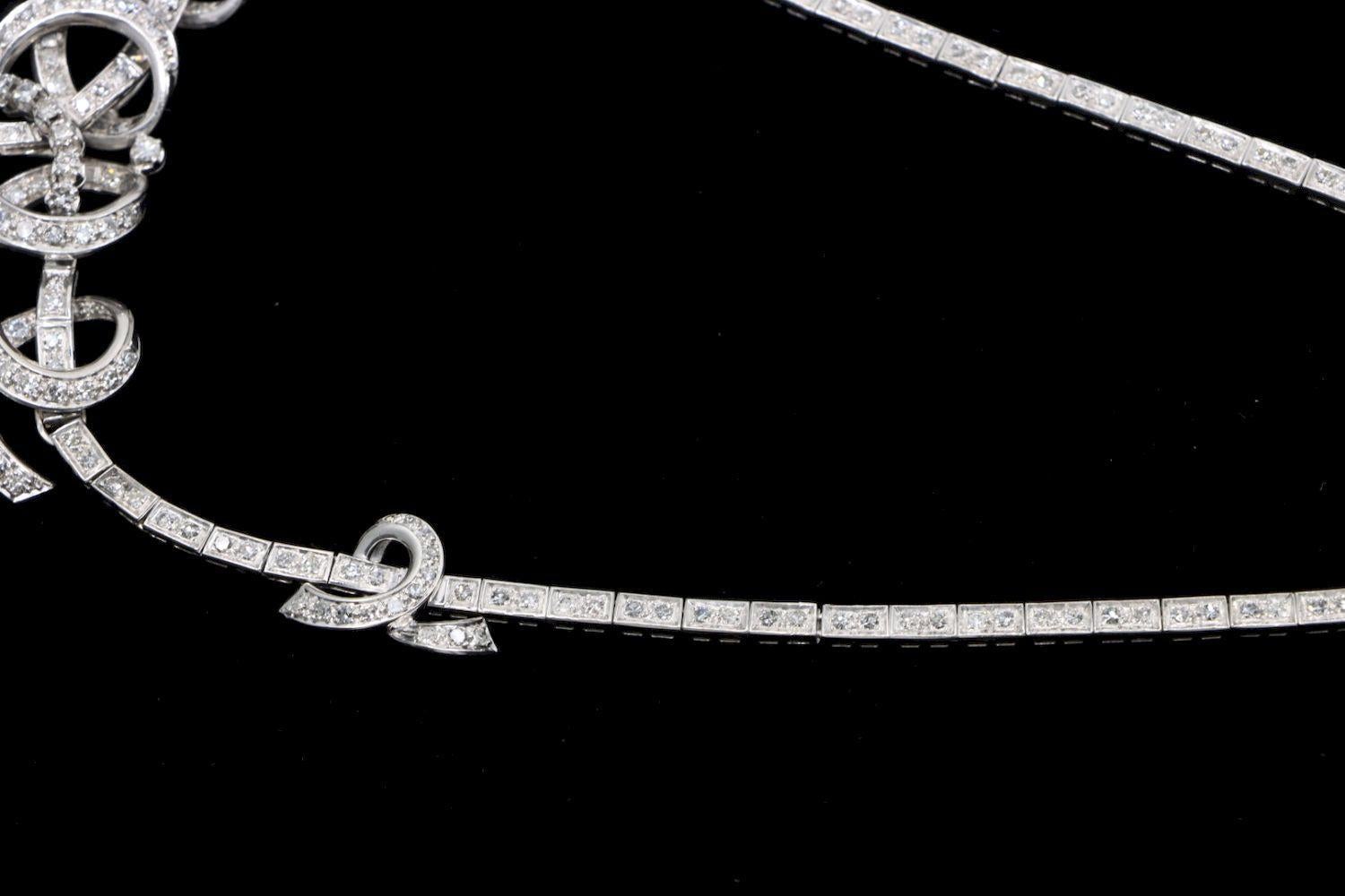 Platinum Diamond Necklace For Sale 4