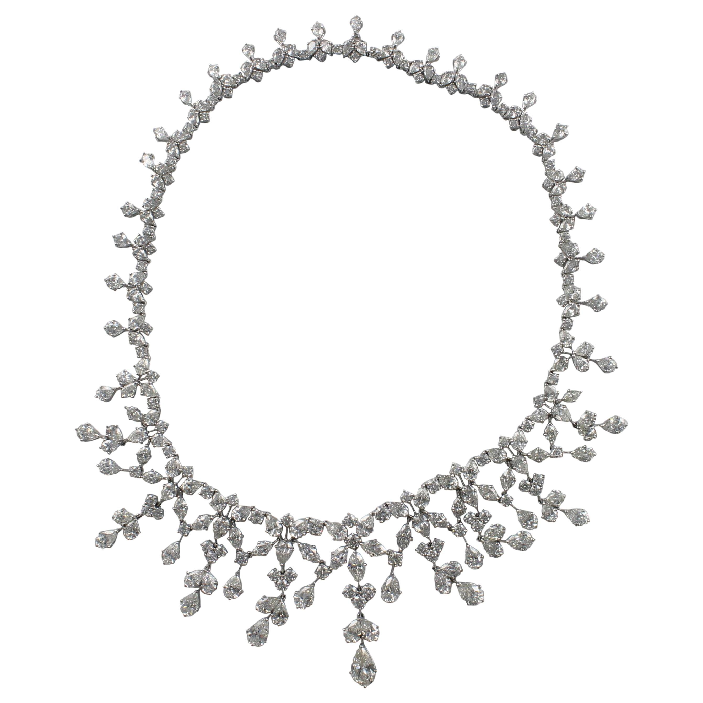 Platinum Diamond Necklace For Sale