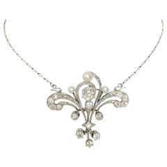 Platinum Diamond Necklace or Brooch