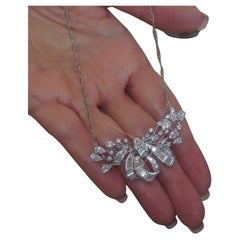 Platinum Diamond Necklace Vintage Pendant Chain Fine Antique VS Huge 10.04 Carat