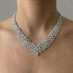 Diamant-Halskette aus Platin mit ca. 75 Karat Diamanten im Mischschliff