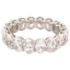 Bracelet d'éternité en platine avec diamants de forme ovale 5,58 carats