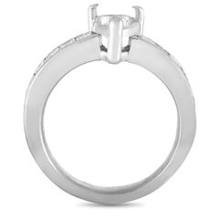Platinum Diamond Pave Pear Mounting Ring