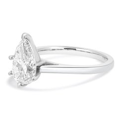 Platinum Diamond Pear Solitaire Engagement Ring
