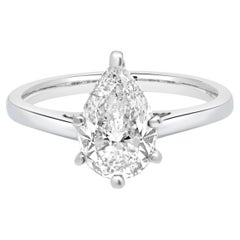 Platinum Diamond Pear Solitaire Engagement Ring