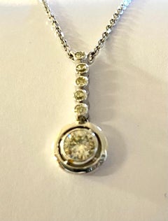 Platinum Diamond Pendant and a 18 Karat White Gold Chain ‘Necklace’ Germany 1950