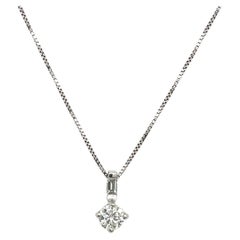 Platin-Diamant-Anhänger aus Platin mit rundem 0,20 Karat Diamanten im Brillantschliff