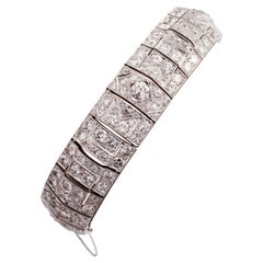 Platinum Diamond Plaque Bracelet Unique Design TDW, 21 Carat
