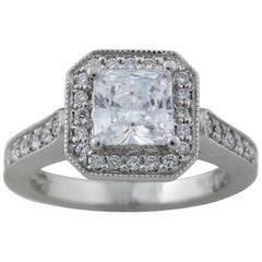 Platinum Diamond Precision Set Halo Style Flush Fit Ring Mounting