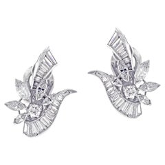 Platinum Diamond Retro Earrings