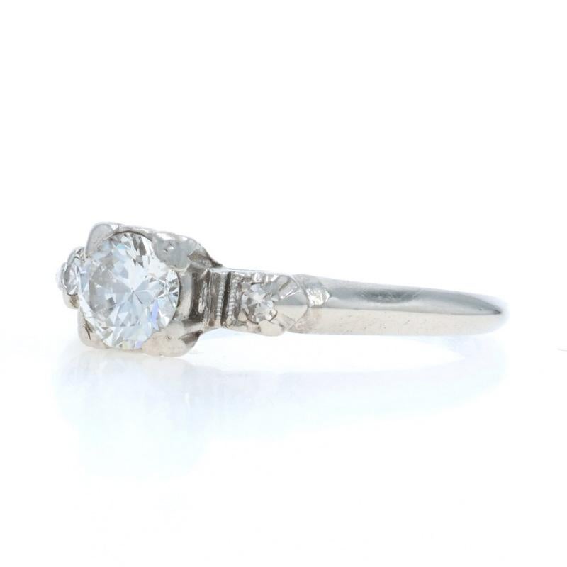 Anello di fidanzamento in platino con diamante retrò - 950 Transitional .54ctw Vintage In condizioni ottime in vendita a Greensboro, NC