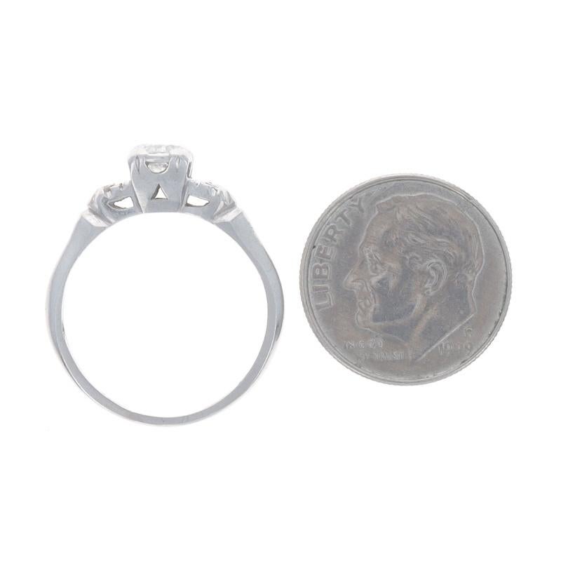 Anello di fidanzamento in platino con diamante retrò - 950 Transitional .54ctw Vintage in vendita 1