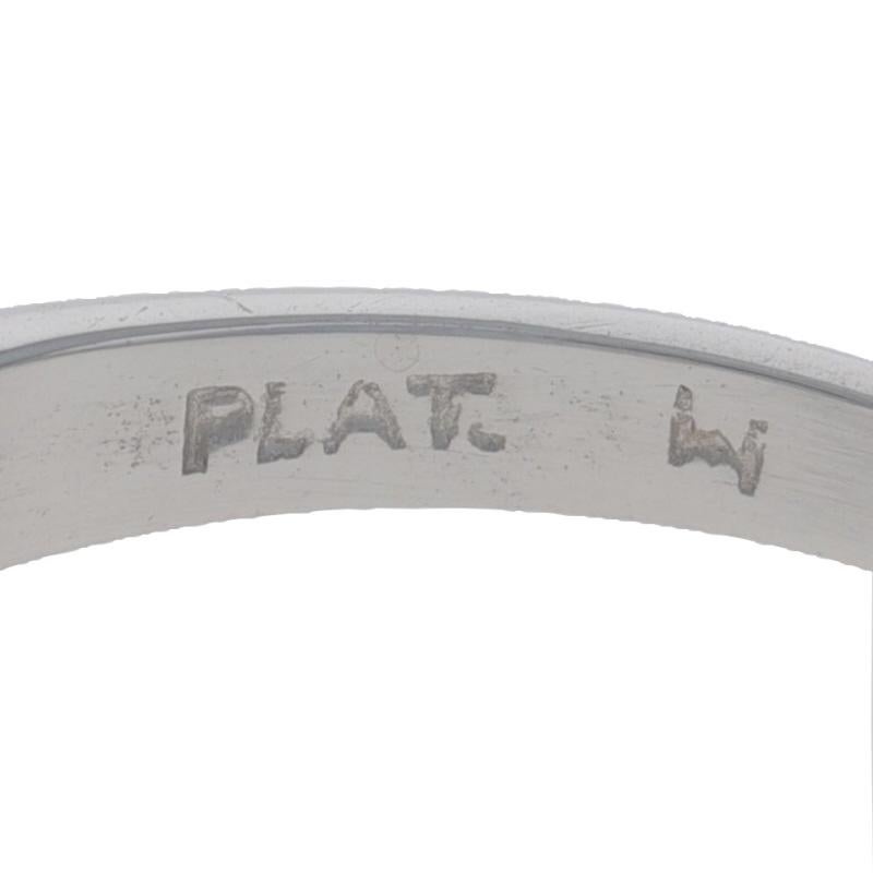 Platinum Diamond Retro Engagement Ring Transitional.65ctw Vintage Knife-Edge Sz7 For Sale 2