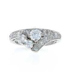 Platinum Diamond Retro Ring - 950 Transitional 1.20ctw Vintage