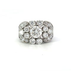Platinum Diamond Retro Ring