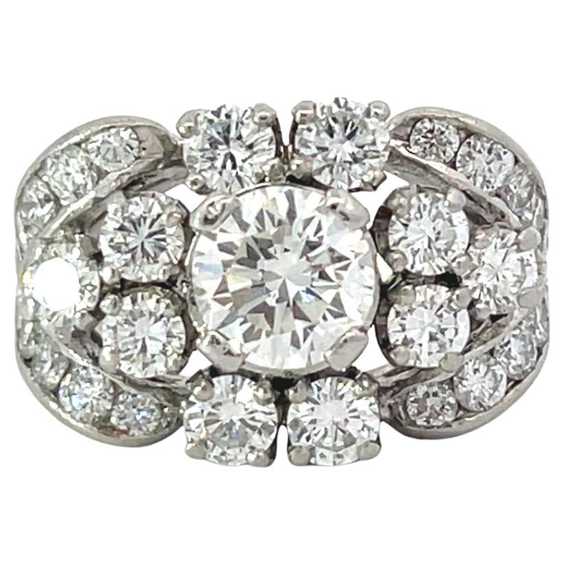 Platinum Diamond Retro Ring