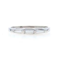 Platinum Diamond Retro Three-Stone Wedding Band - 950 Bag .30ctw Vintage Ring