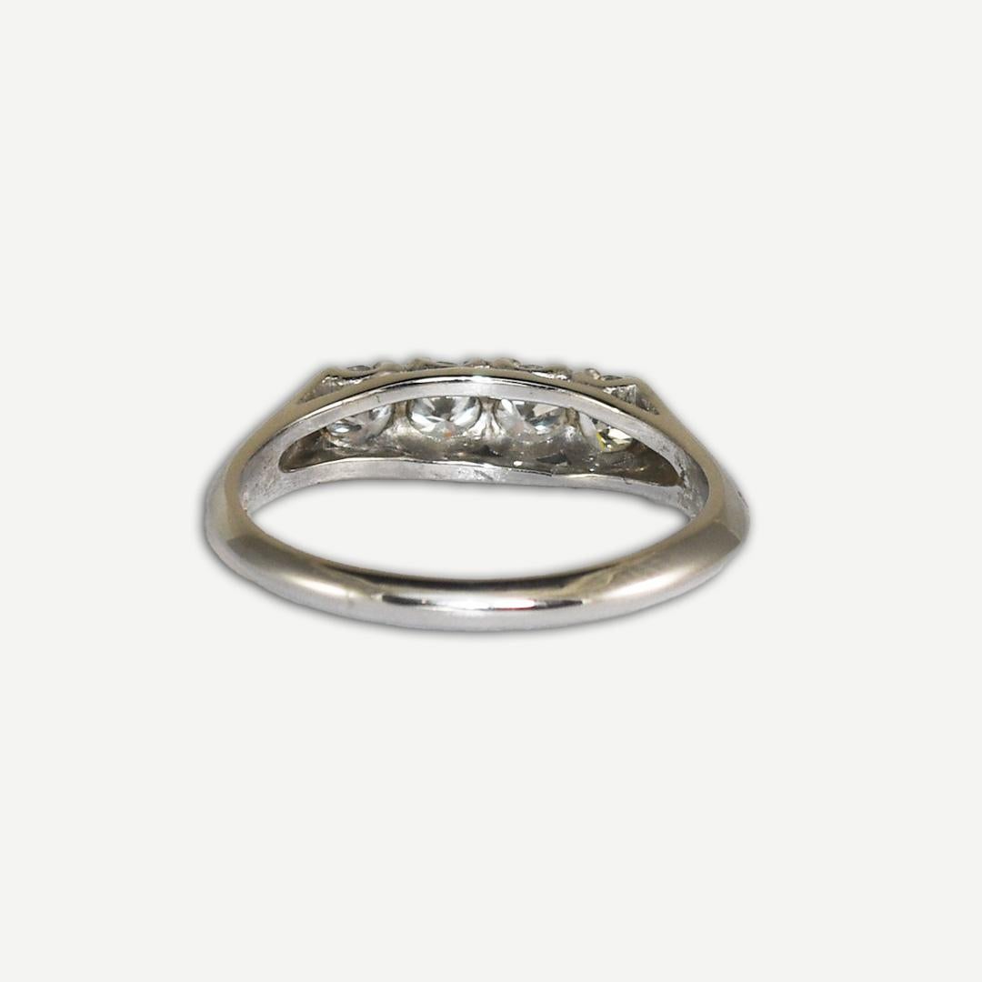 Platinum Diamond Ring 0.50 ct, 3.8g In Excellent Condition For Sale In Laguna Beach, CA