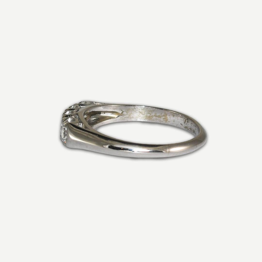 Women's or Men's Platinum Diamond Ring 0.50 ct, 3.8g For Sale