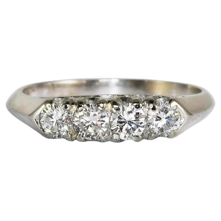 Platinum Diamond Ring 0.50 ct, 3.8g For Sale