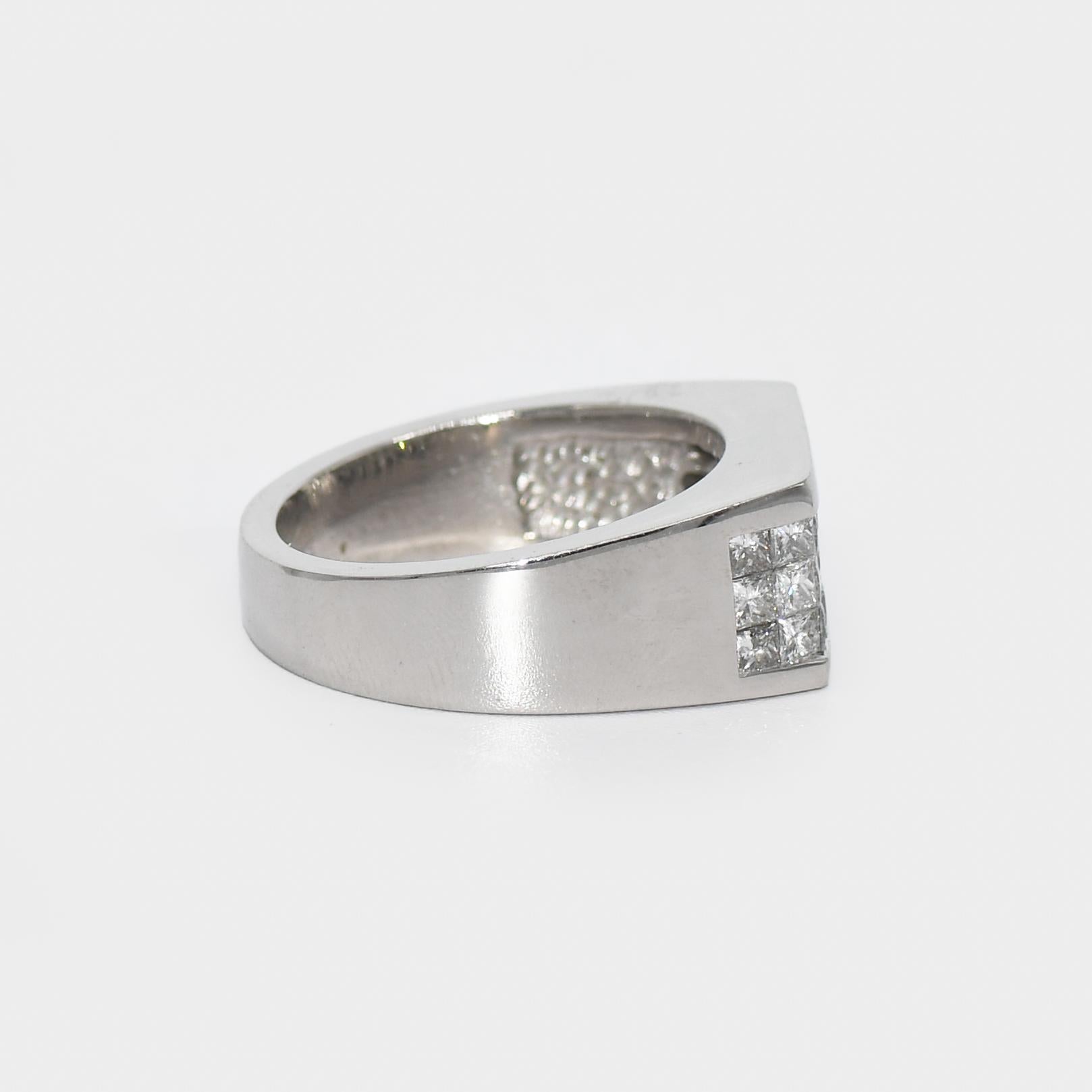 Princess Cut Platinum Diamond Ring 2.00tdw, 27.2g For Sale