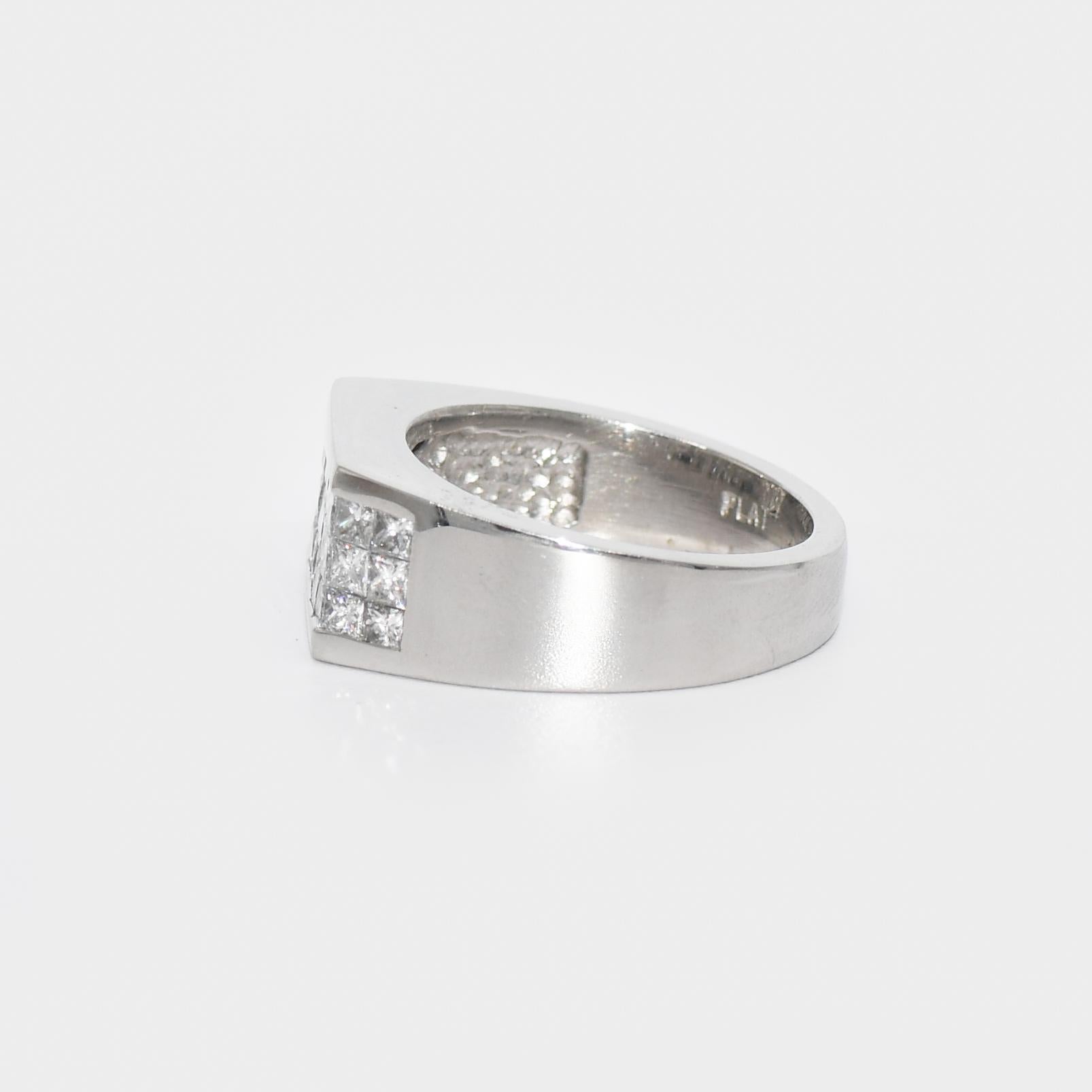Men's Platinum Diamond Ring 2.00tdw, 27.2g For Sale