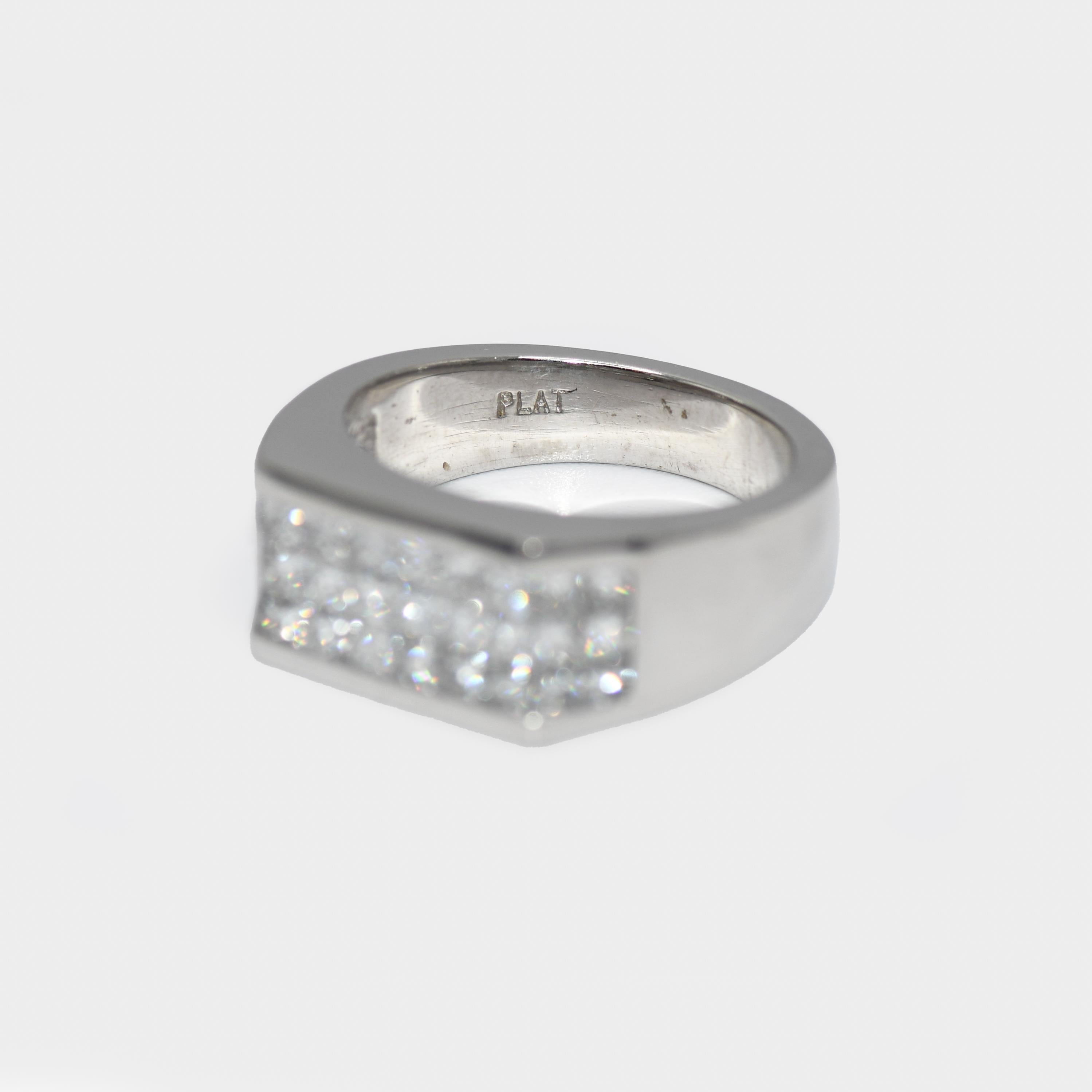 Platinum Diamond Ring 2.00tdw, 27.2g For Sale 2