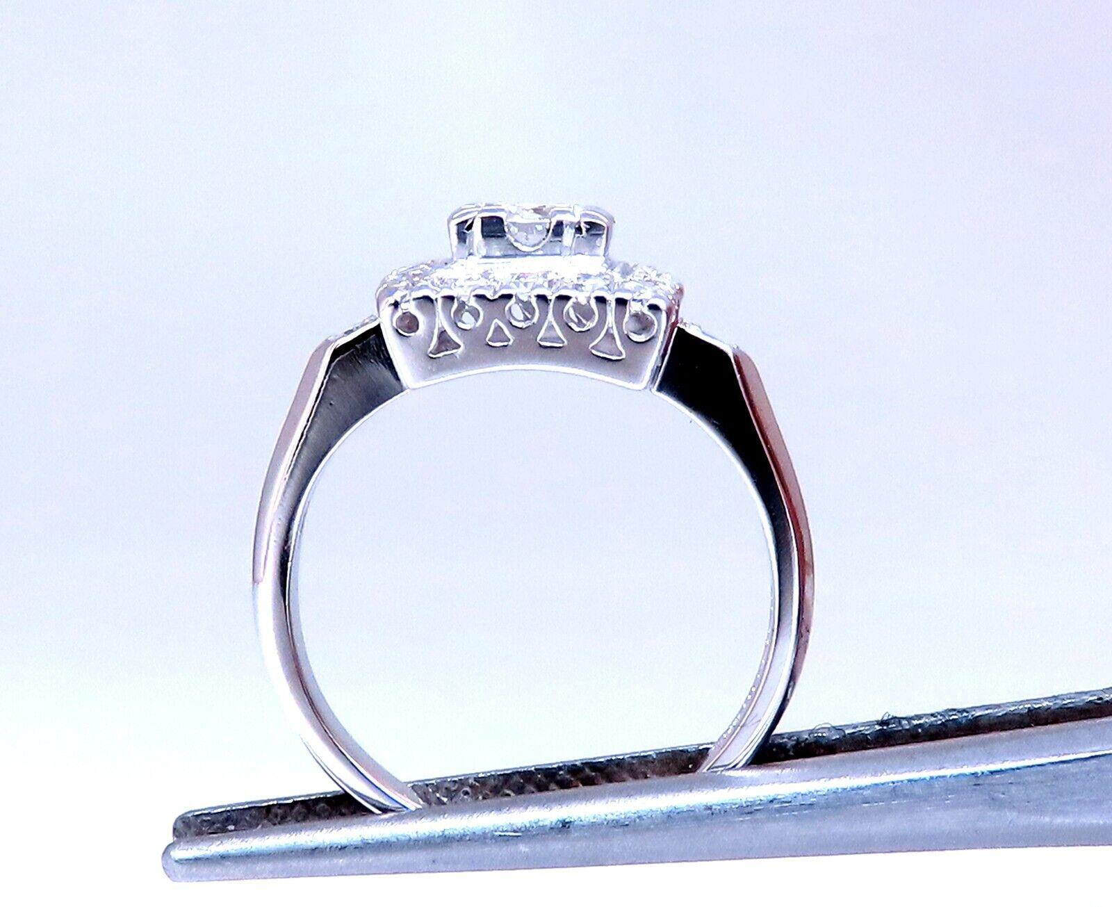 Round Cut Platinum Diamond Ring .40ct Vintage For Sale