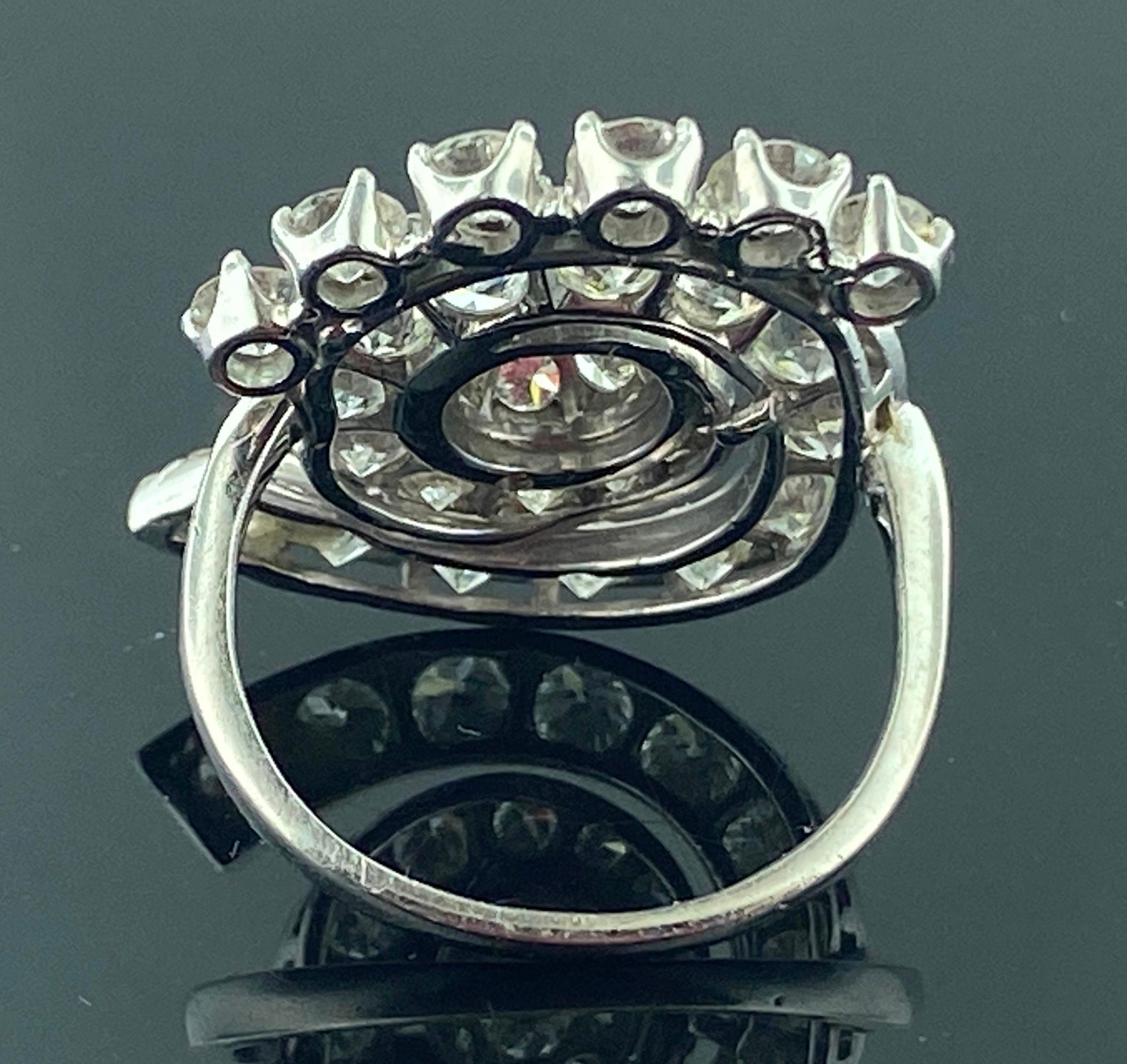 Platinum Diamond Ring Circular Design For Sale 2