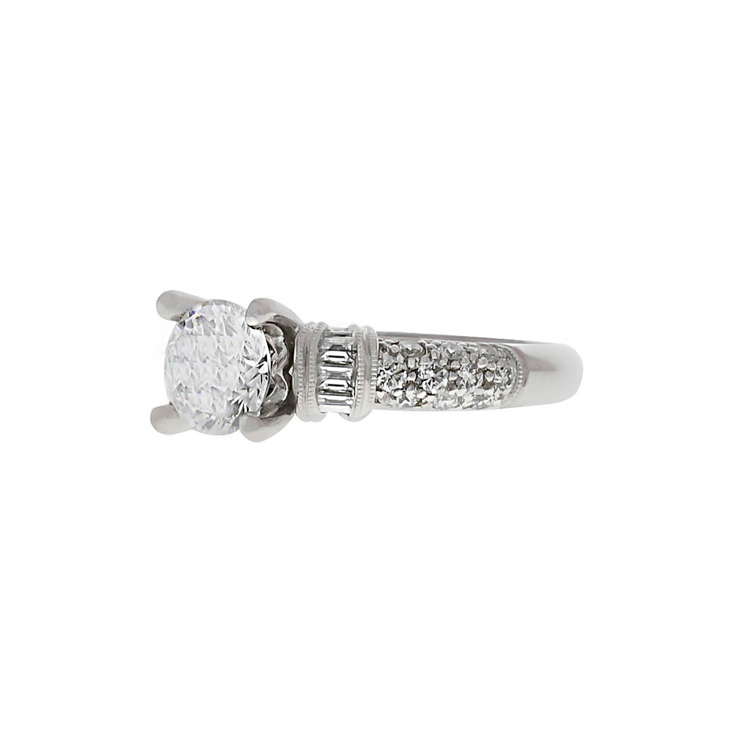 one carat platinum diamond ring