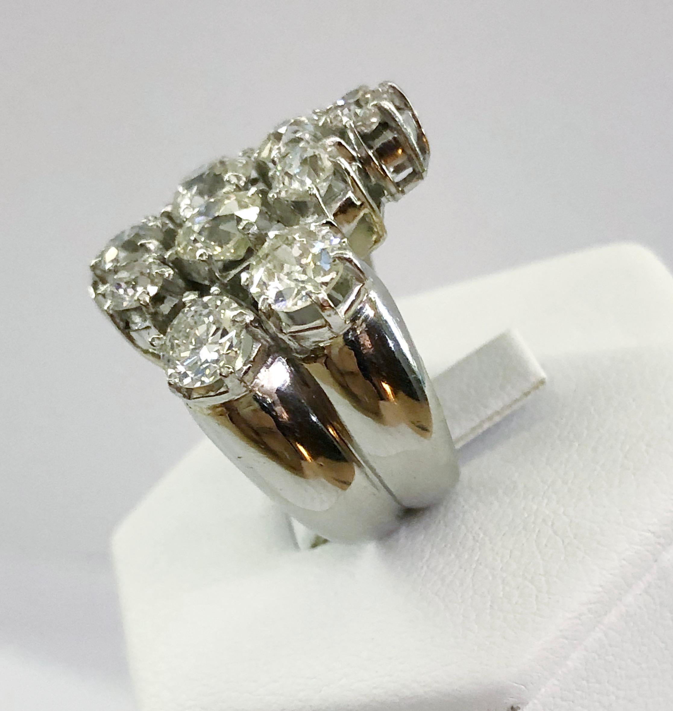 Brilliant Cut Platinum Diamond Ring For Sale