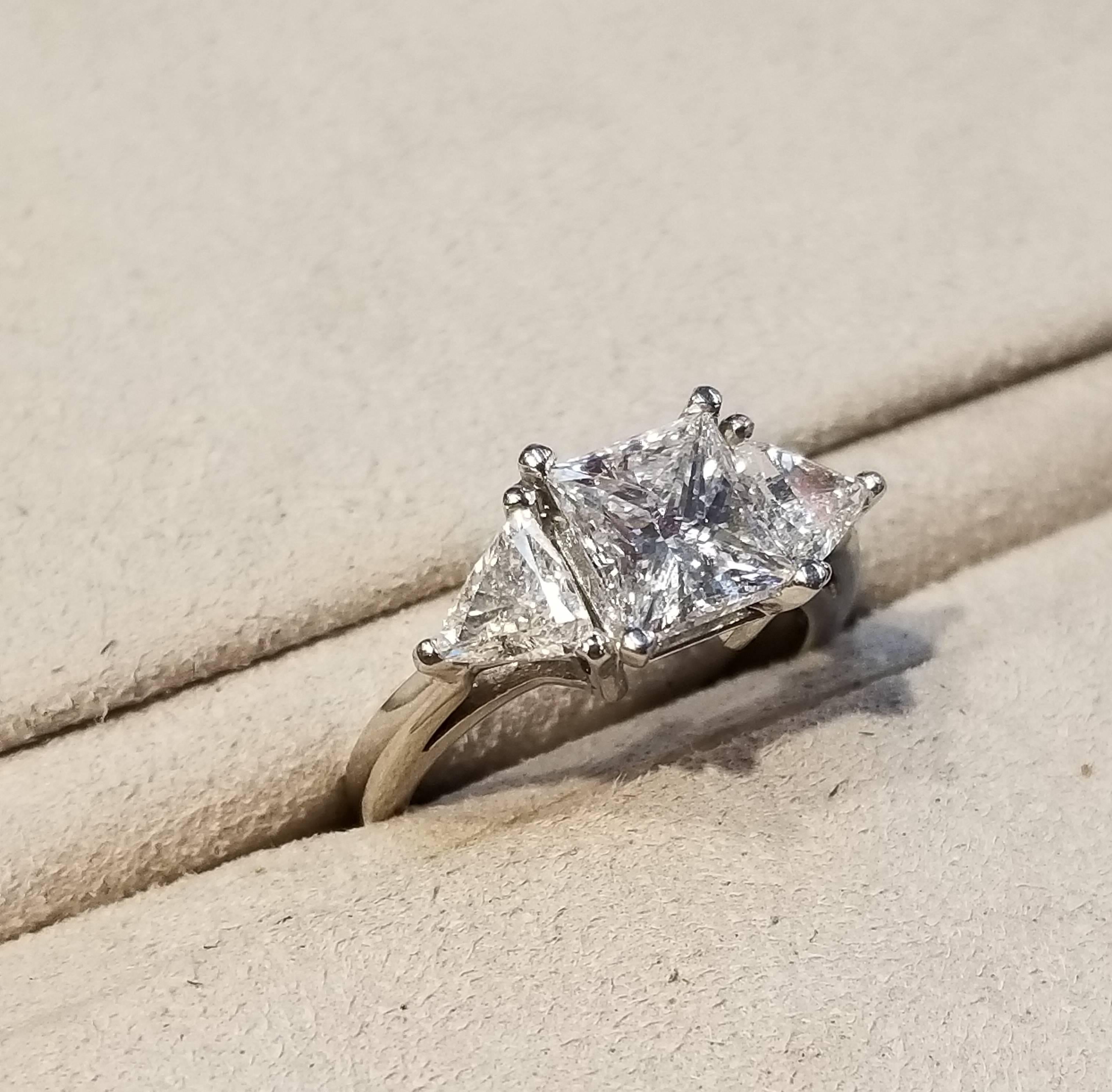 Modern Platinum Diamond Ring