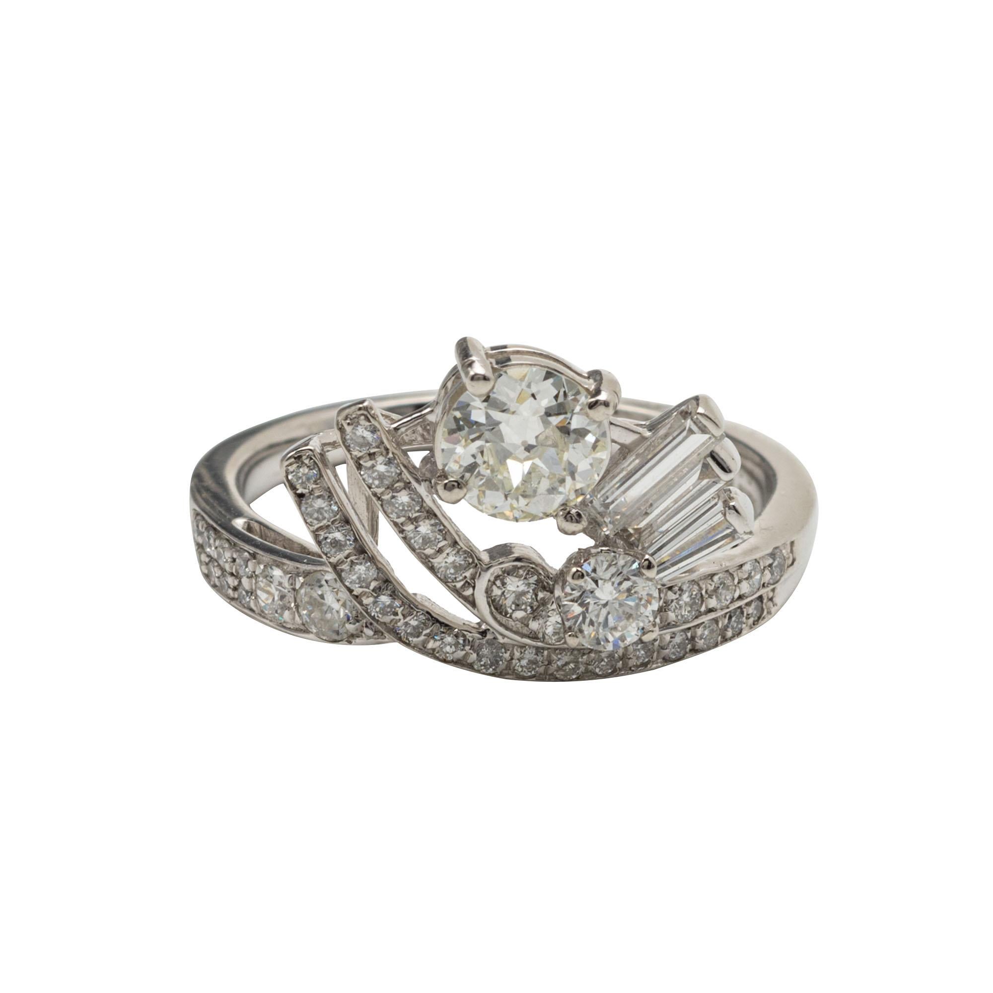 Women's or Men's Platinum Diamond Ring