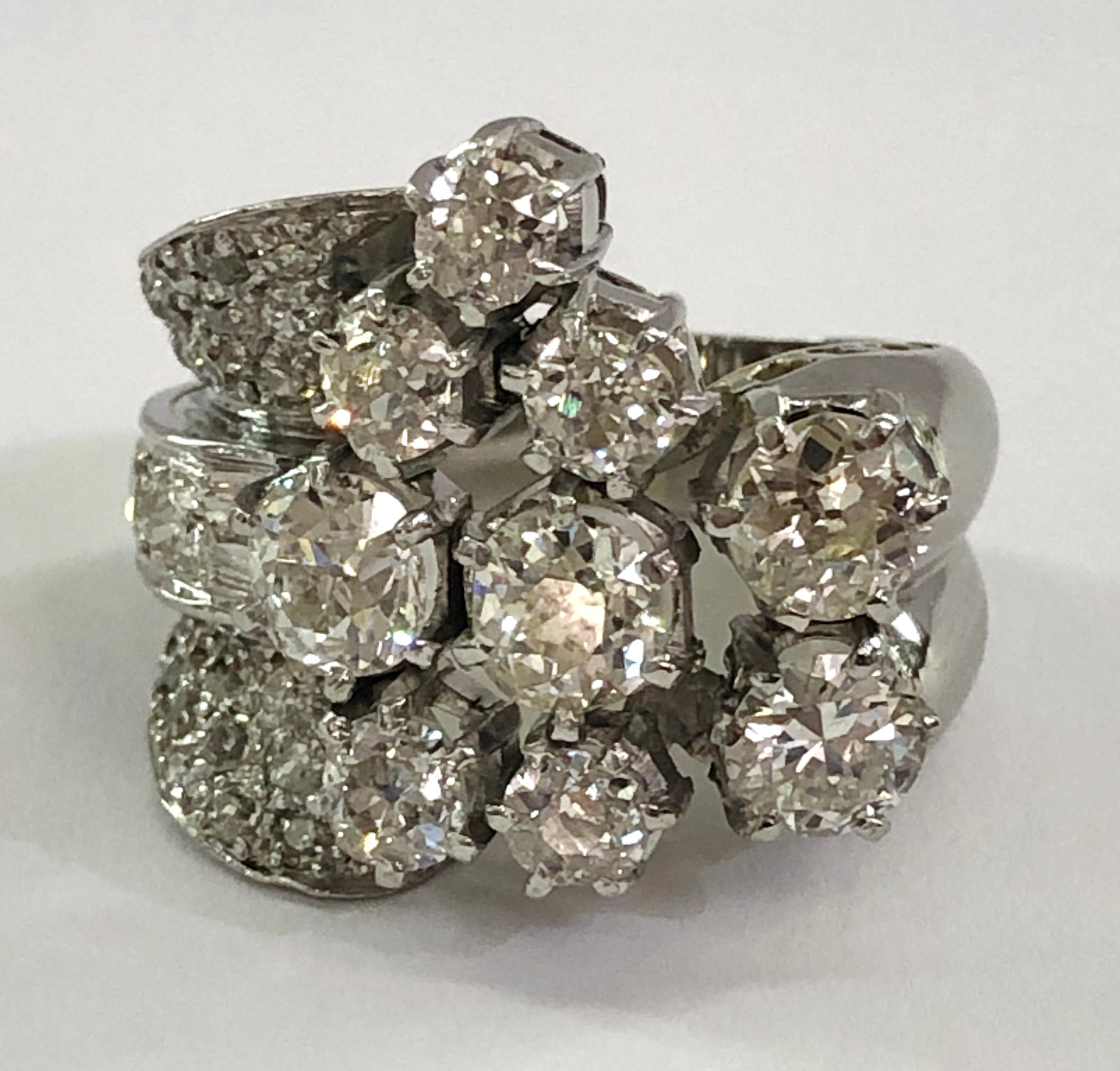 Anello con diamante in platino in vendita 1