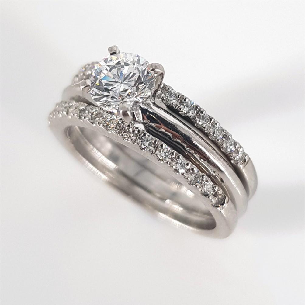 Modern Platinum Diamond Ring For Sale