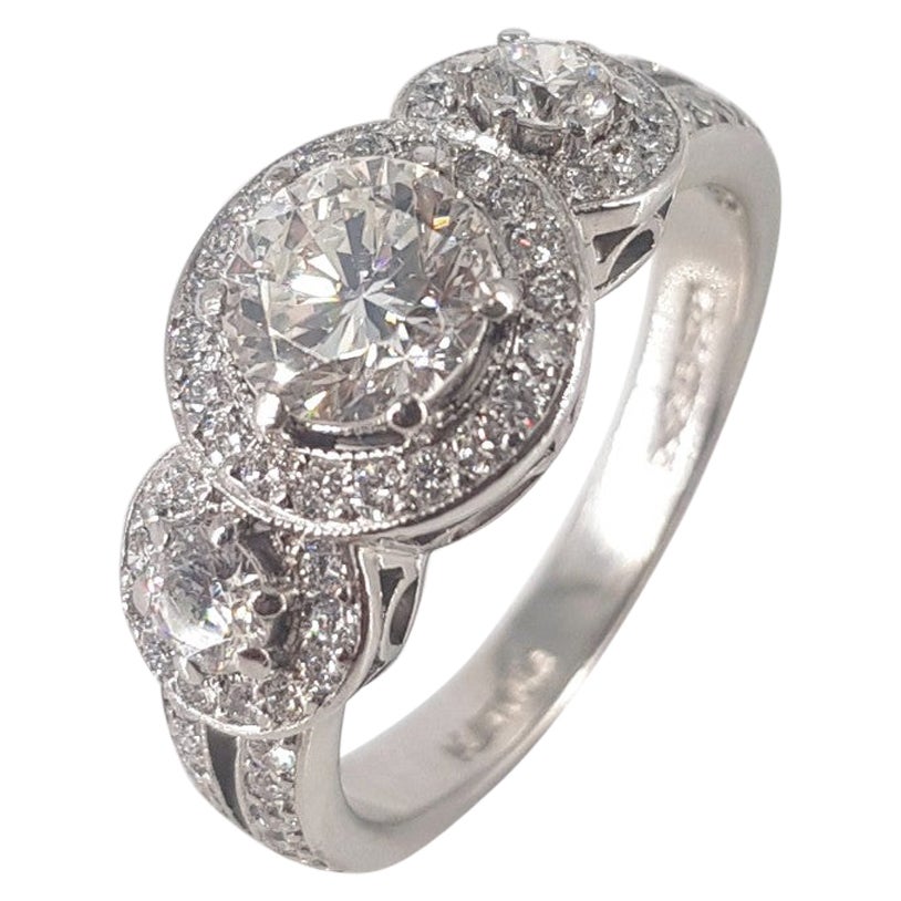 Platin-Diamant-Ring im Angebot